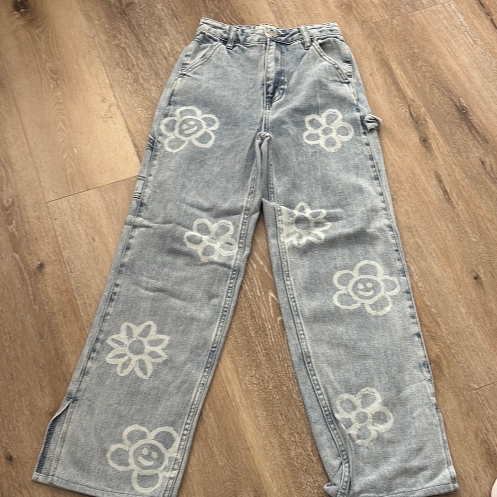 PACsun Floral Patterned Light Blue Jeans size 22